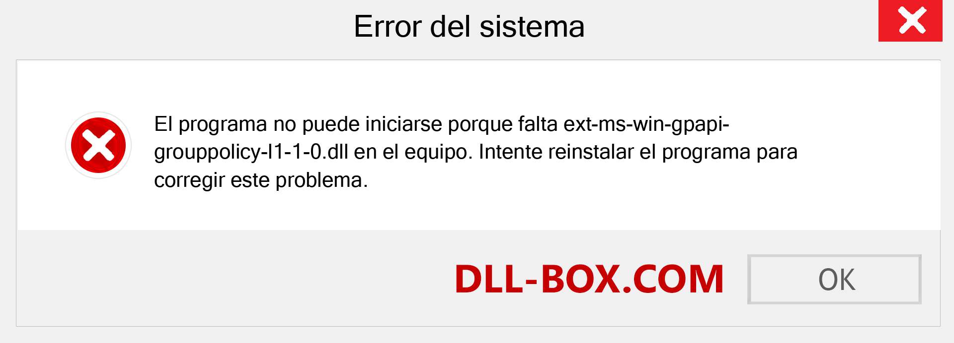 ¿Falta el archivo ext-ms-win-gpapi-grouppolicy-l1-1-0.dll ?. Descargar para Windows 7, 8, 10 - Corregir ext-ms-win-gpapi-grouppolicy-l1-1-0 dll Missing Error en Windows, fotos, imágenes